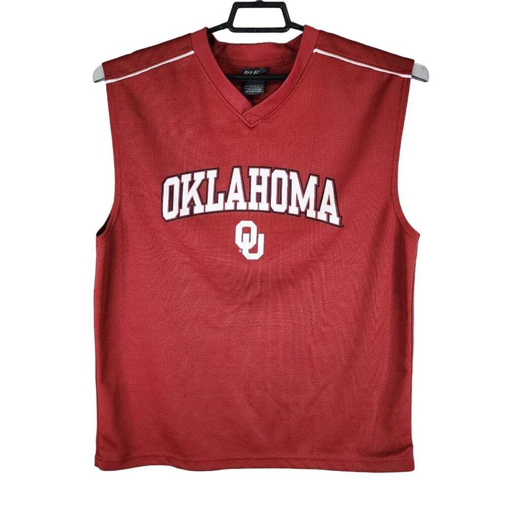 Mens Red Oklahoma Sooners Pro Edge Sleeveless Jersey Shirt Sleeveless Size XL